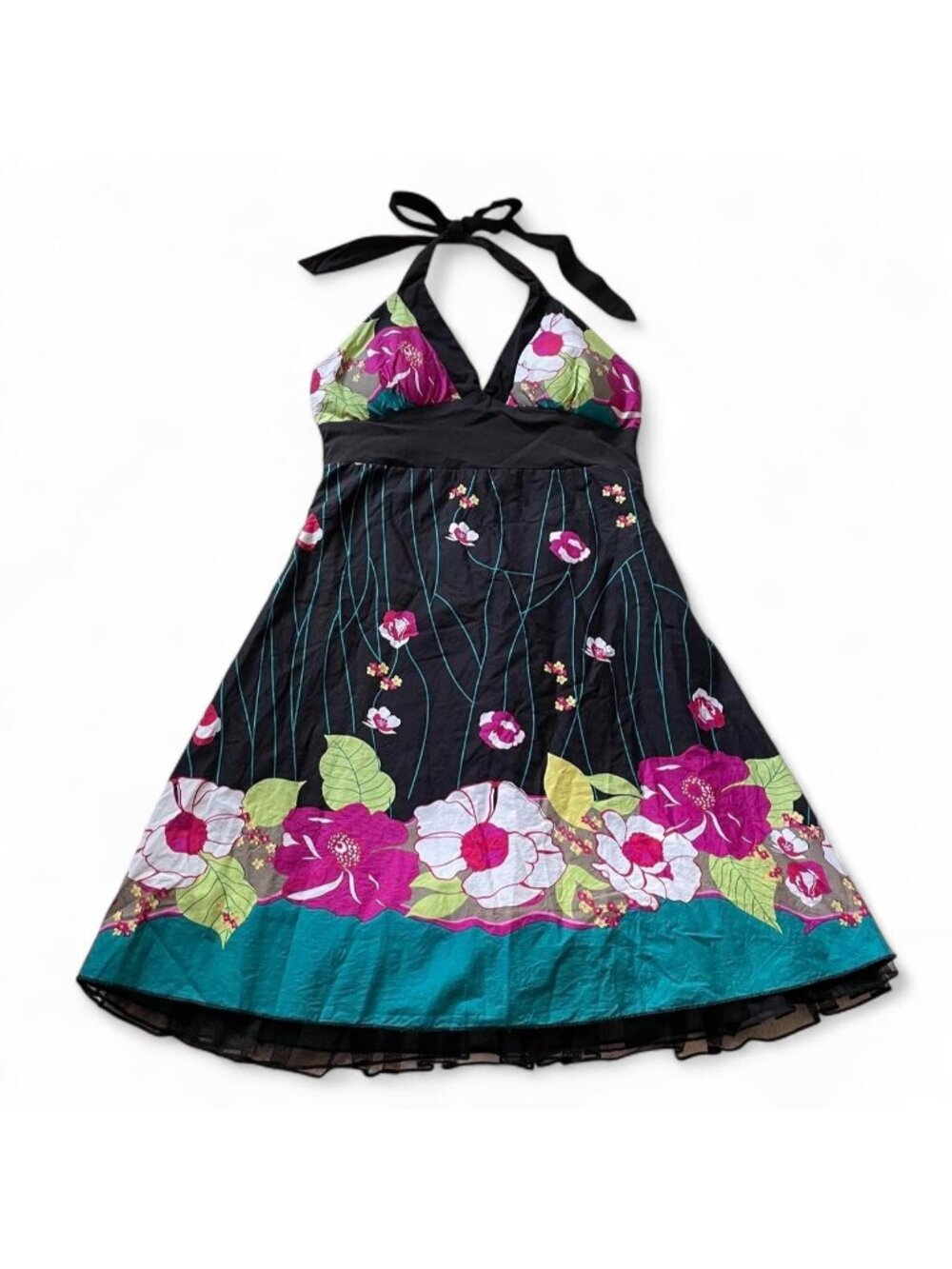 Y2K floral halter dress